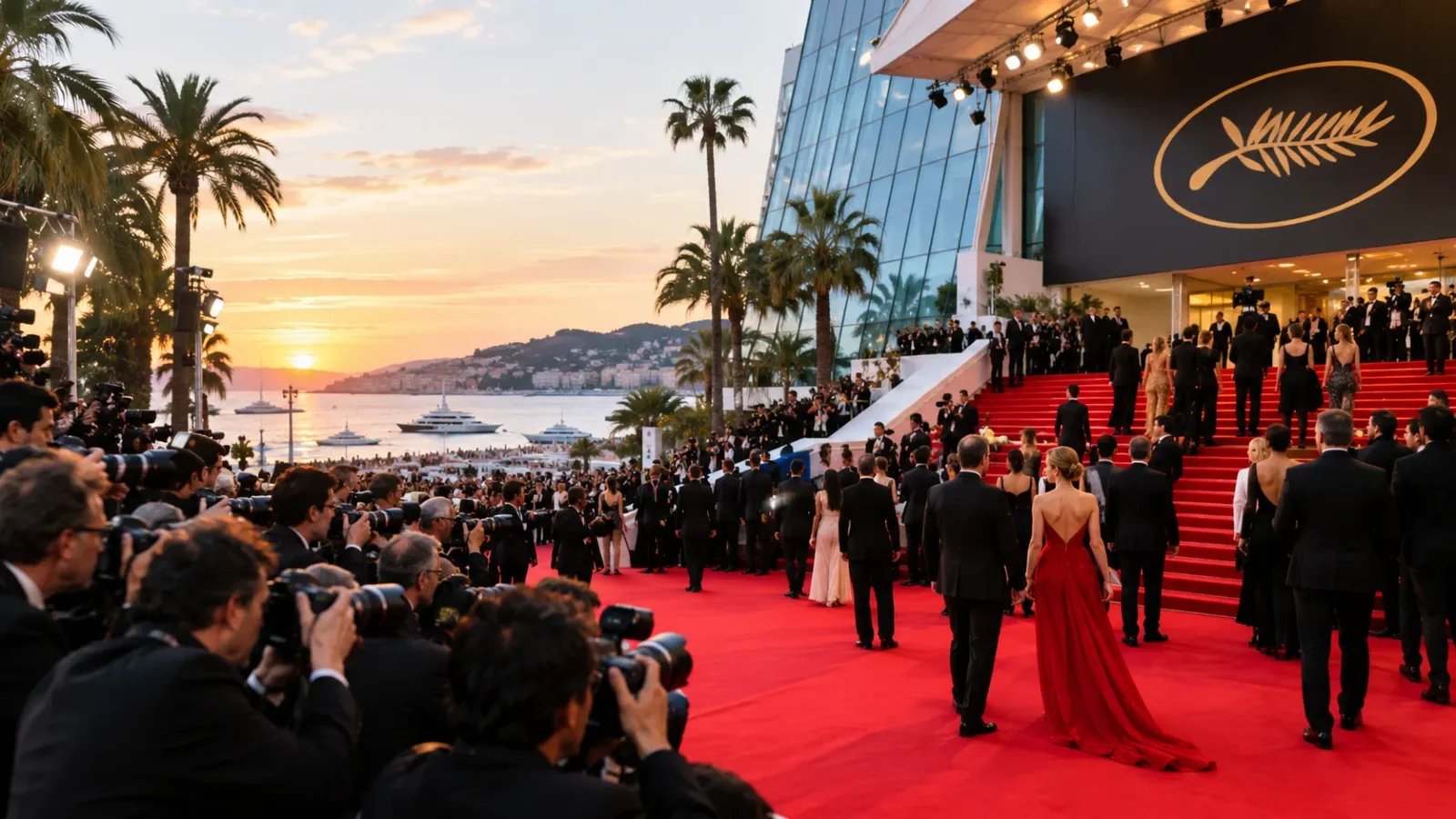 Red carpet and steps of the Palais des Festivals in Cannes