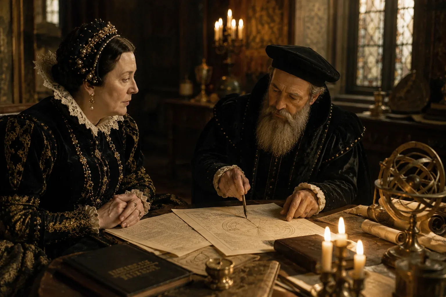 Michel de Nostredame and Catherine de Medici