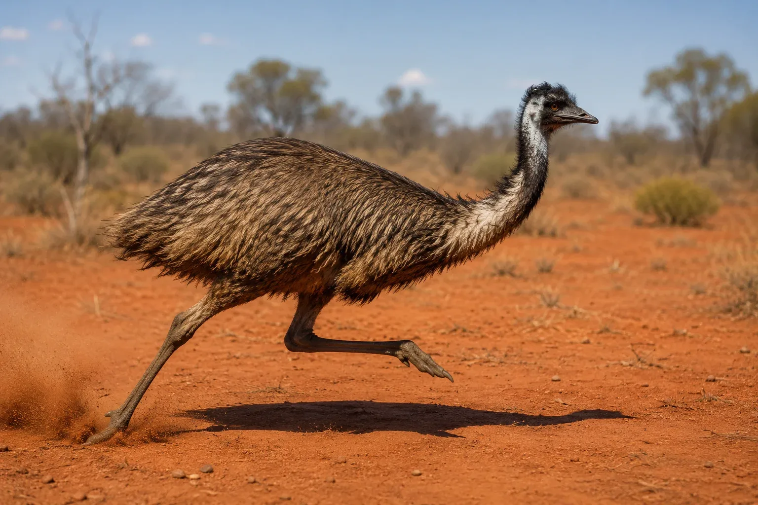 Emu is running very fast.