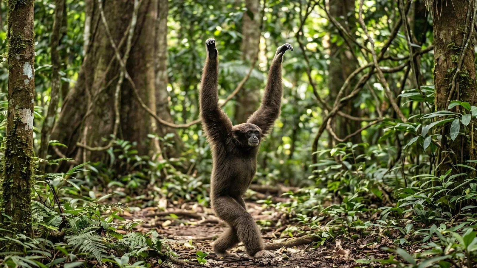 Gibbons Walks on Two Legs
