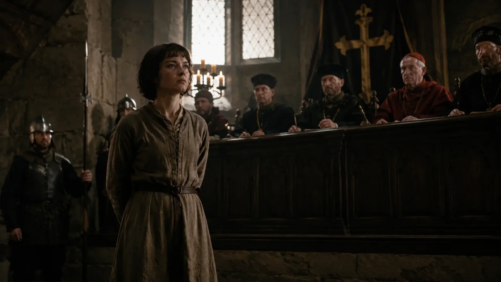 Joan of Arc during highly publicized trial 