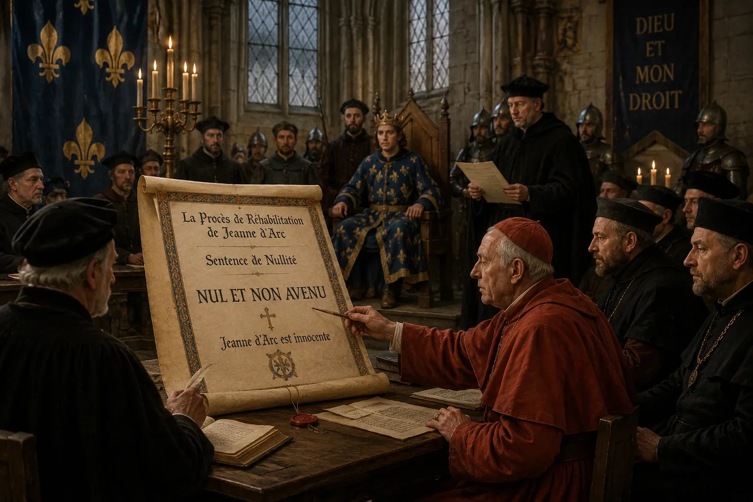 King Charles VII ordered a massive nullification trial to clear Joan of Arc name