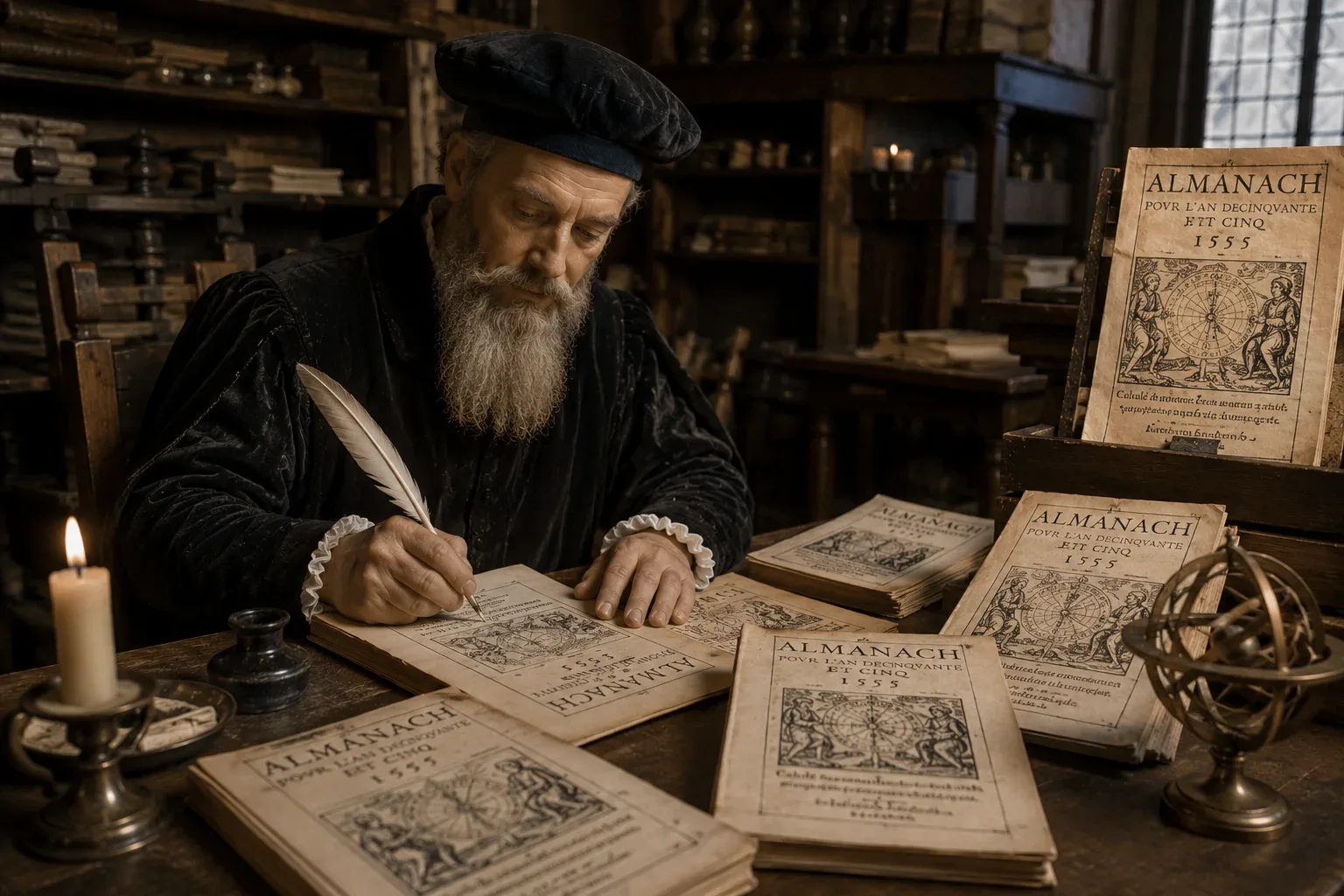  Nostradamus made a lucrative living writing annual almanacs. 