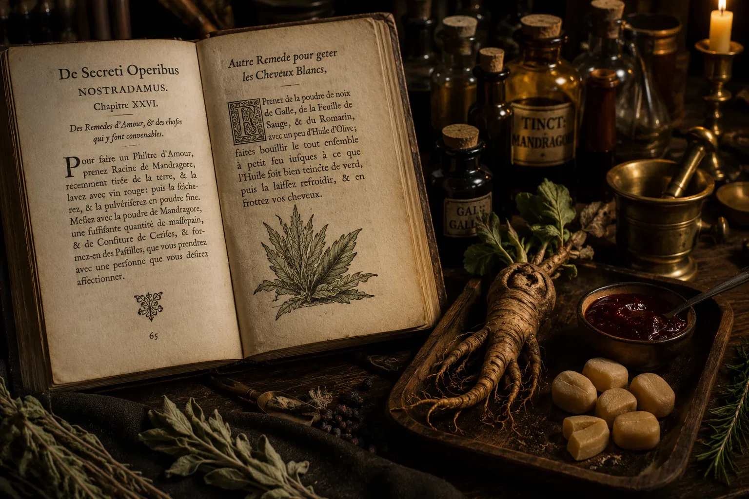 Nostradamus authored a book titled Treatise on Cosmetics and Conserves (1555). 