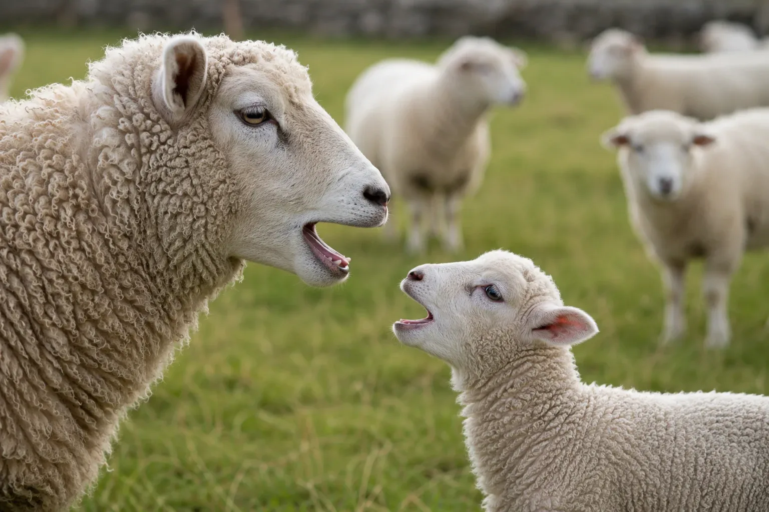 mother and baby sheep - lamb.