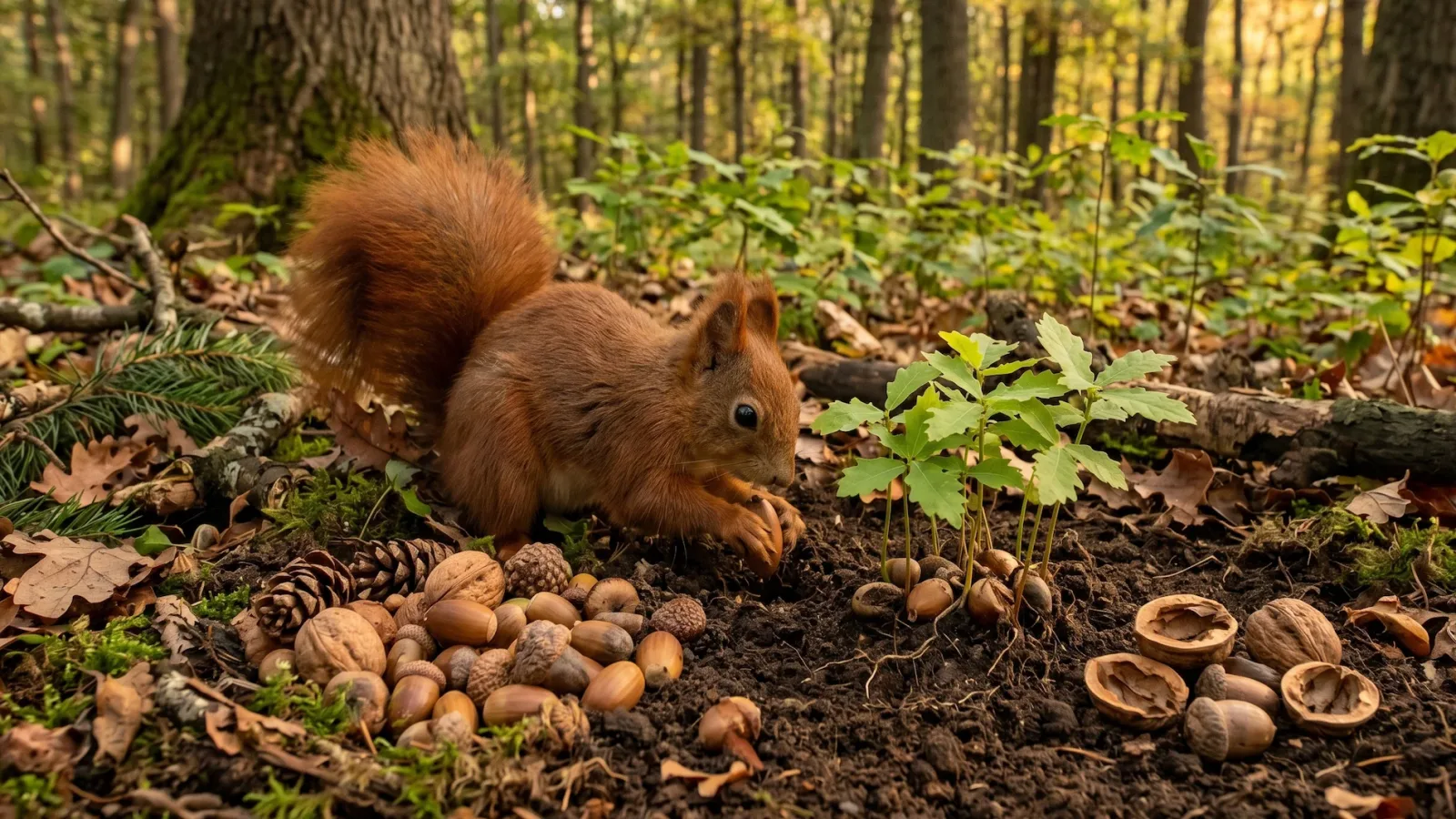While they possess incredibly impressive spatial memories, squirrels inevitably forget the exact locations of a significant portion of their buried winter food caches. This massive dietary miscalculation actually serves as one of the most vital ecological functions on the entire planet. The thousands of forgotten acorns, walnuts, and pinecones left buried in the nutrient-rich soil naturally sprout into new saplings the following spring. Countless massive oak and hickory forests across the United States exist entirely because generations of forgetful squirrels accidentally acted as highly efficient agricultural planters.