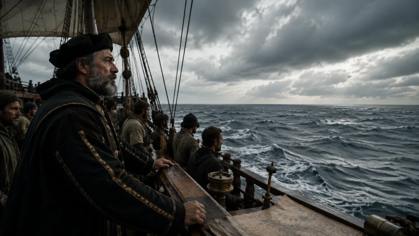 Vasco da Gama in the open waters of the South Atlantic Ocea