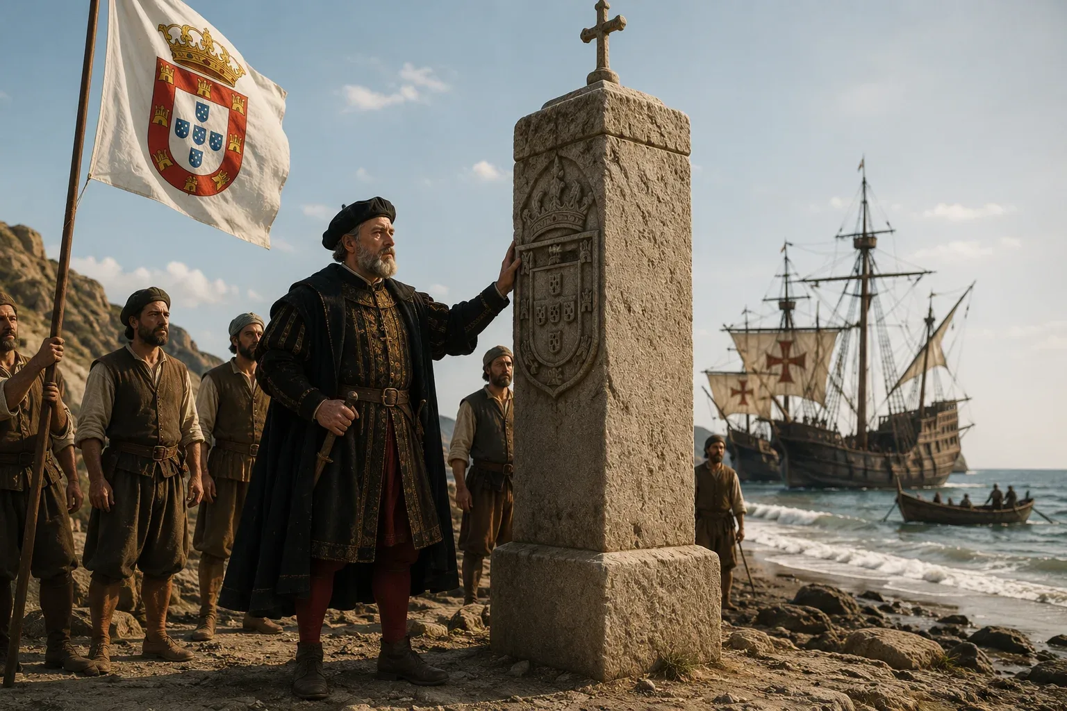 Vasco da Gama Left Stone Markers Along the Way