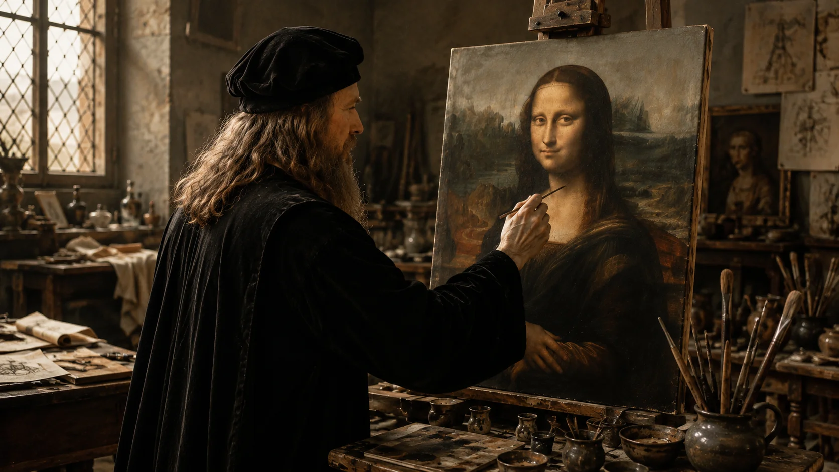 Leonardo da Vinci painting Mona Lisa.