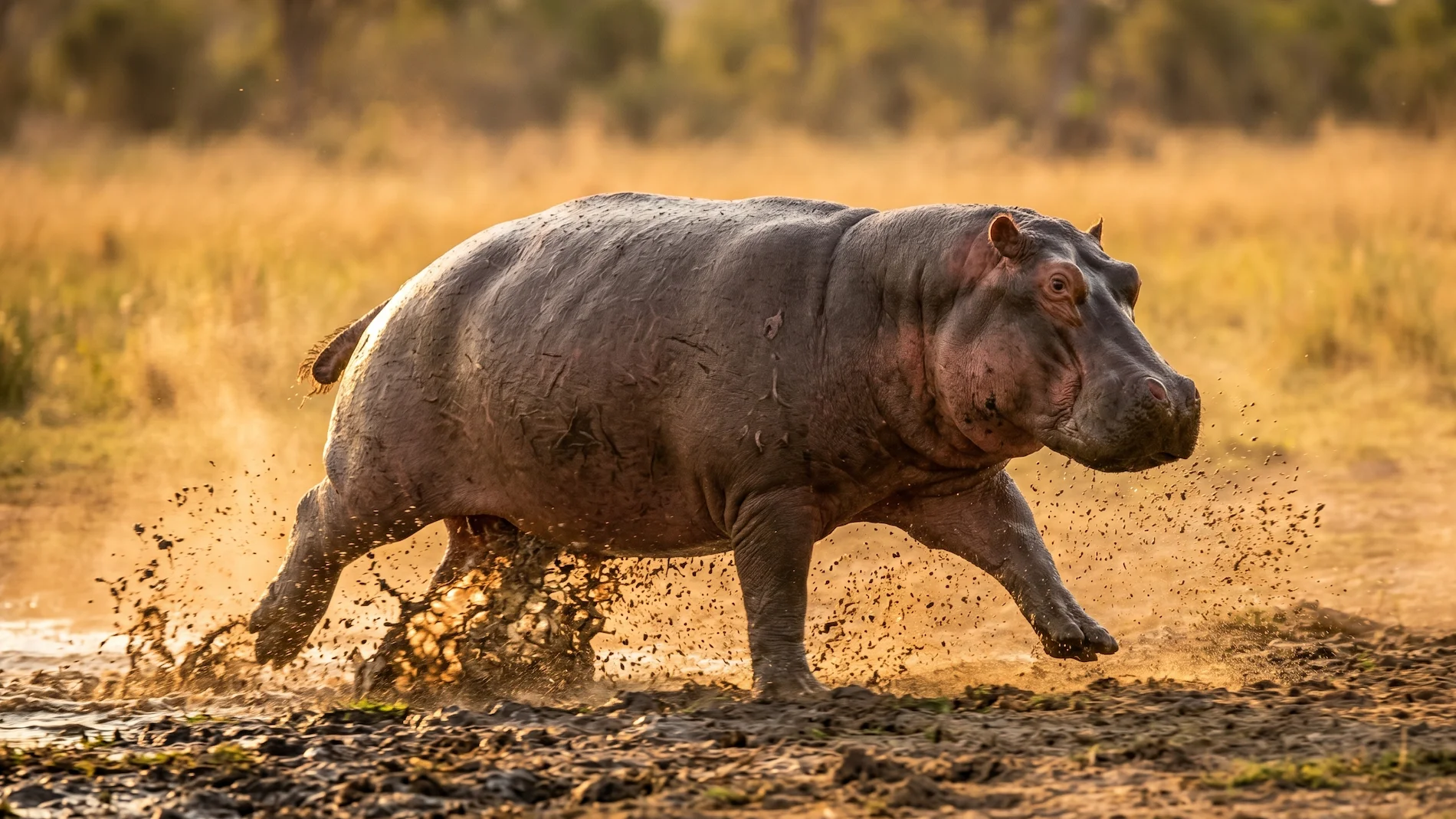 Running hippo