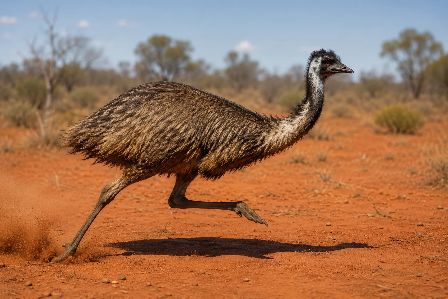 Emu is running very fast.